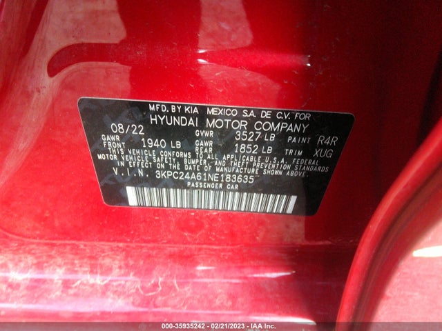 Hyundai ACCENT SE 2022 3KPC24A61NE183635 Image 11