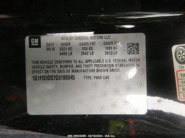 Chevrolet Camaro 2lt 2016 1G1FD3DS7G0186845 Image 9