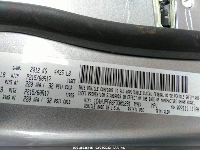 Jeep Patriot High Altitude Edition 2015 1C4NJPFA8FD305291 Image 10