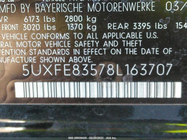 5UXFE83578L163707 BMW X5 4.8I
