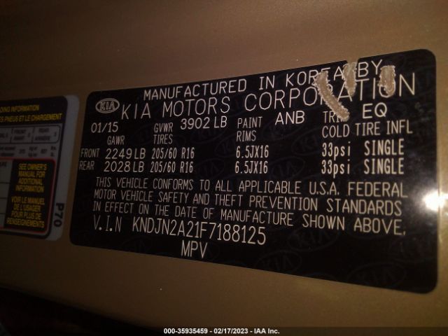 KNDJN2A21F7188125 KIA Soul Base