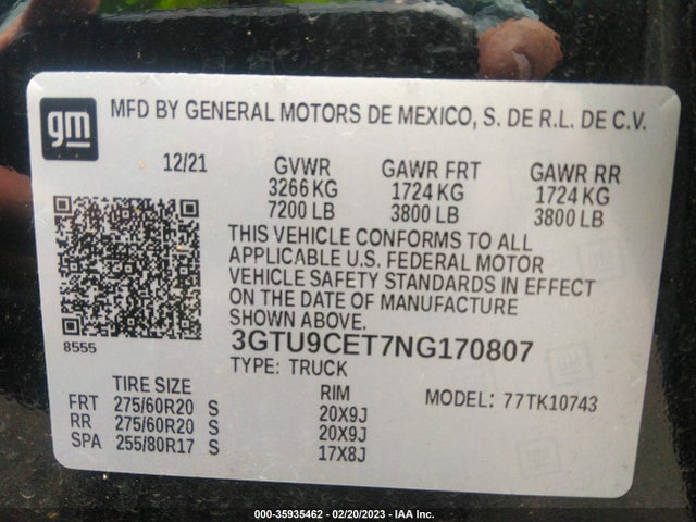 GMC Sierra 1500 Limited Elevation 2022 3GTU9CET7NG170807 Image 9