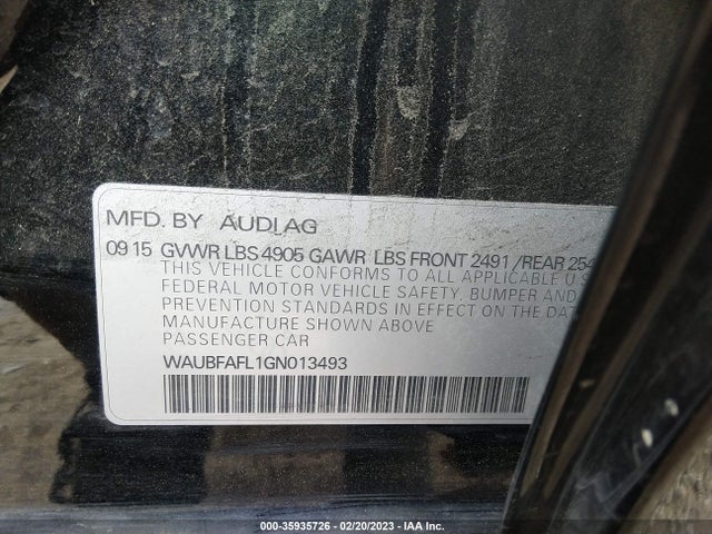 WAUBFAFL1GN013493 Audi A4 PREMIUM