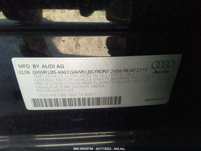 WAUAF78E18A143697 Audi A4 2.0t/se 2.0t
