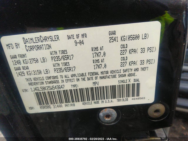 Jeep Liberty 2005 1J4GL58K25W543647 Image 10