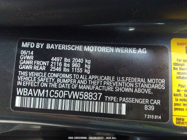 BMW X1 Sdrive28i 2015 WBAVM1C50FVW58837 Image 9