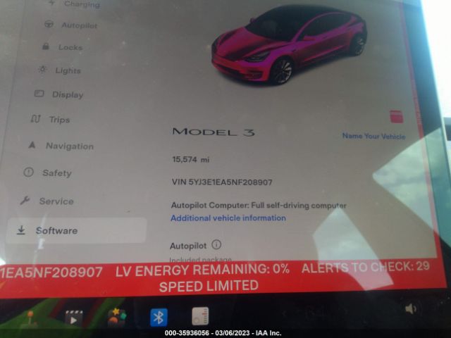 5YJ3E1EA5NF208907 Tesla MODEL 3