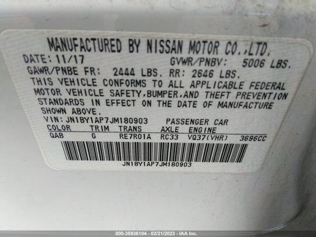 2018 Infiniti Q70, VIN: JN1BY1AP7JM180903