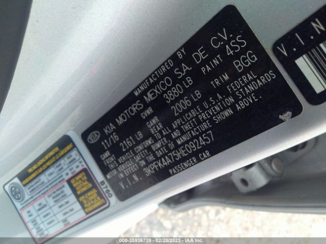 3KPFK4A75HE092457 KIA FORTE LX