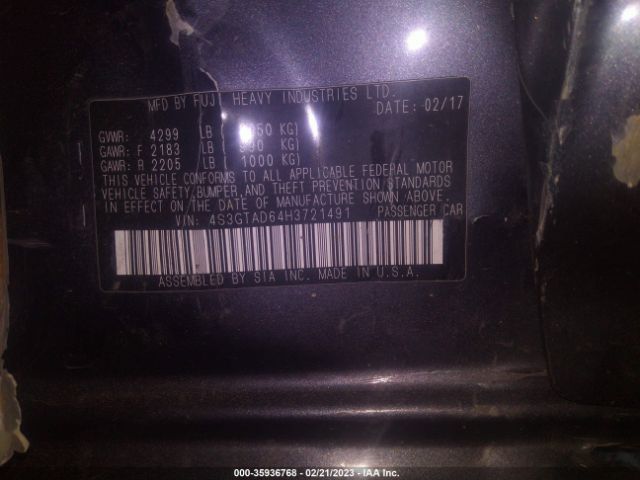 4S3GTAD64H3721491 Subaru Impreza Premium