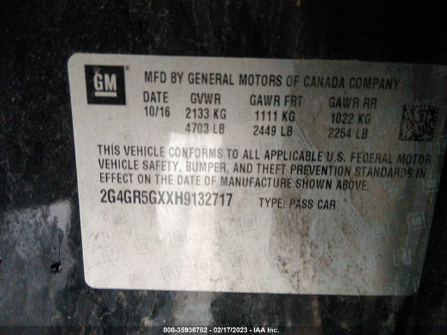 2G4GR5GXXH9132717 Buick Regal Premium Ii