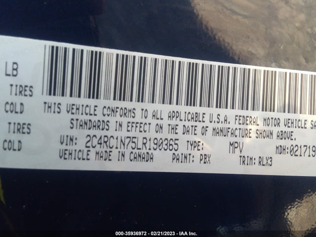 2020 Chrysler Pacifica Hybrid, VIN: 2C4RC1N75LR190365