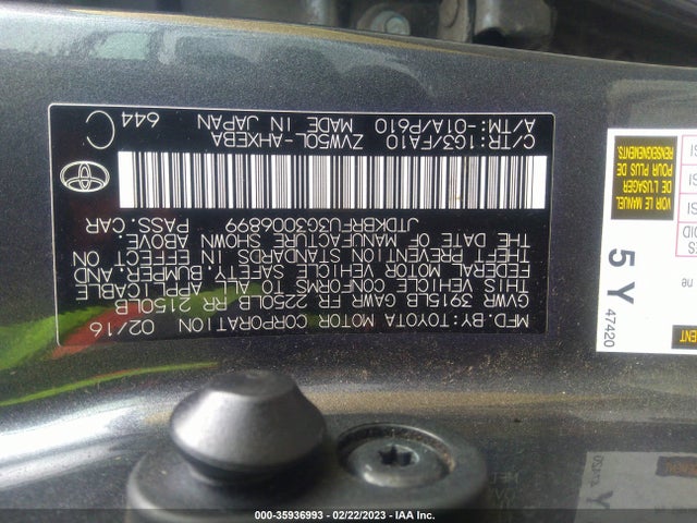Toyota Prius Two 2016 JTDKBRFU3G3006899 Image 11