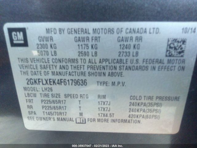 2GKFLXEK4F6179636 GMC Terrain Slt