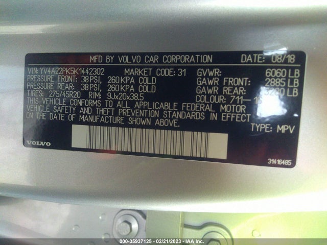 Volvo XC90 2019 YV4A22PK5K1442302 Image 9