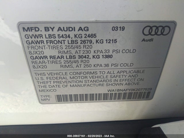 Audi Q5 Premium Plus 2019 WA1BNAFY0K2077529 Image 9