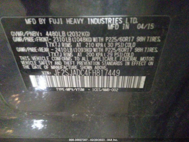 JF2SJADC4FH817449 Subaru Forester 2.5i Premium