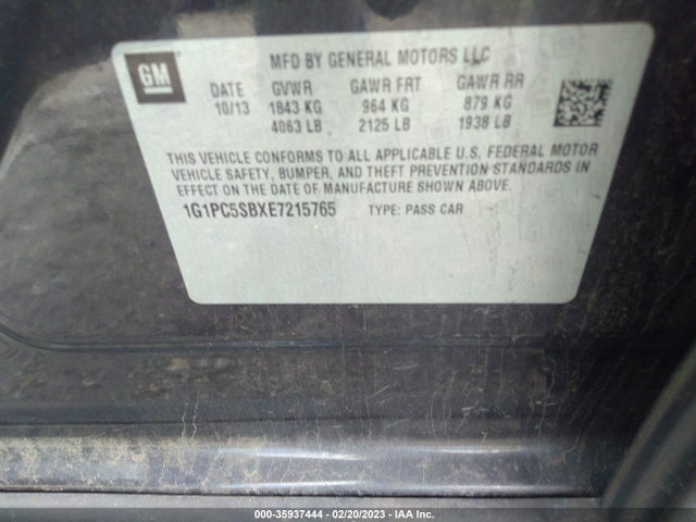 Chevrolet Cruze 1lt 2014 1G1PC5SBXE7215765 Image 10