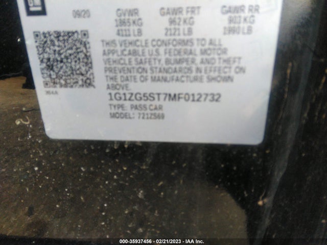 Chevrolet MALIBU RS 2021 1G1ZG5ST7MF012732 Image 9