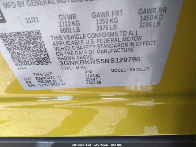 Chevrolet BLAZER RS 2022 3GNKBKRS5NS129796 Image 9