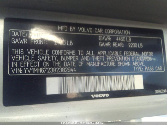 Volvo S40 2.5t 2008 YV1MH672382382944 Image 10