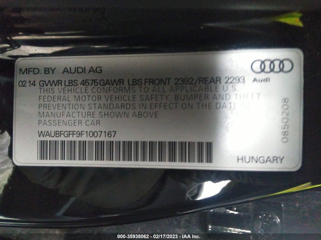 WAUBFGFF9F1007167 Audi S3/a3 2.0t Premium
