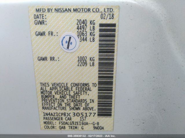 1N4AZ1CP8JC305177 Nissan Leaf Sl