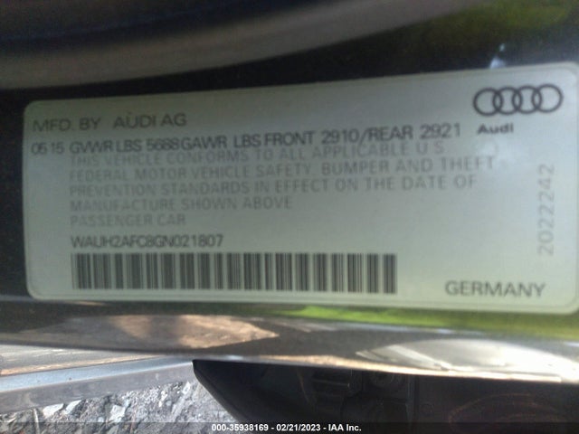 2016 Audi S6, VIN: WAUH2AFC8GN021807