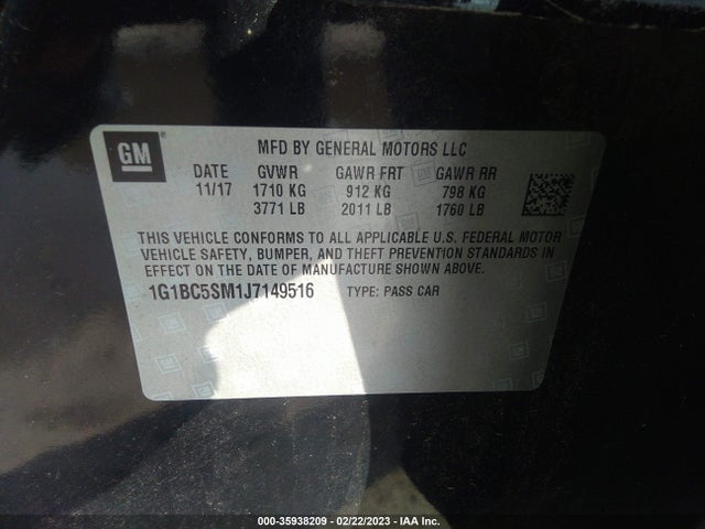 Chevrolet CRUZE LS 2018 1G1BC5SM1J7149516 Image 10