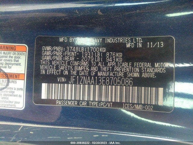 2014 Scion FR-S, VIN: JF1ZNAA13E8705086