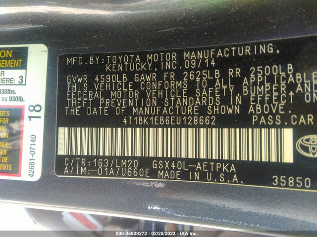Toyota AVALON LIMITED 2014 4T1BK1EB6EU128662 Image 9