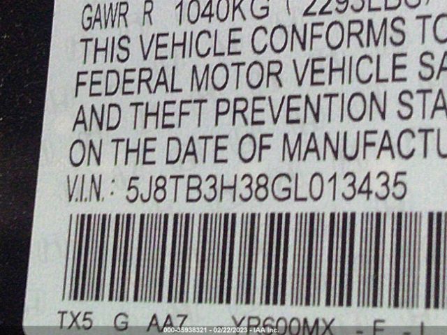 5J8TB3H38GL013435 Acura RDX