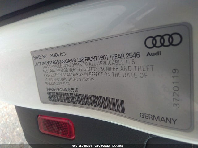 WAUB4AF46JA056515 Audi S4 Premium Plus