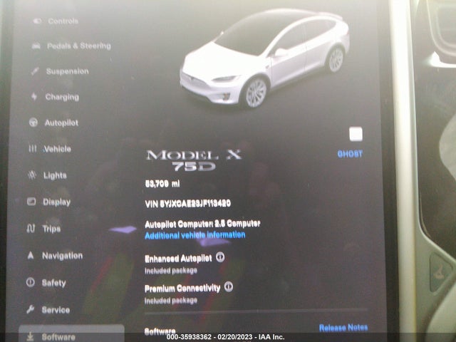 Tesla Model X 75d/100d/p100d 2018 5YJXCAE23JF113420 Image 7