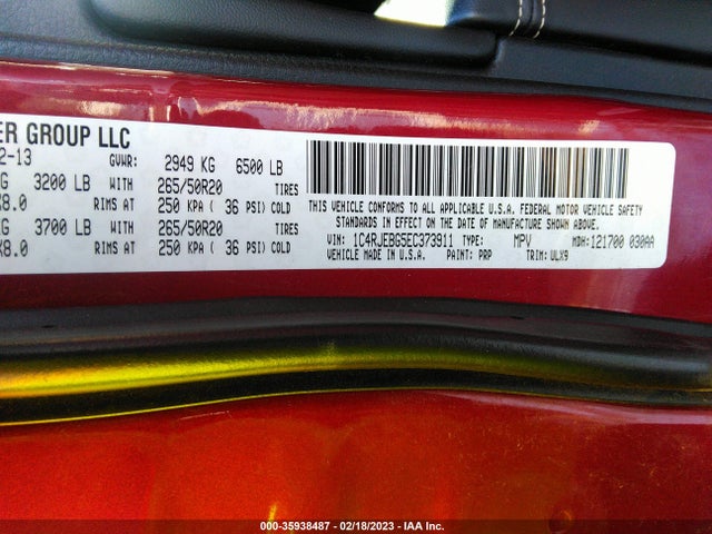 1C4RJEBG5EC373911 Jeep Grand Cherokee Limited
