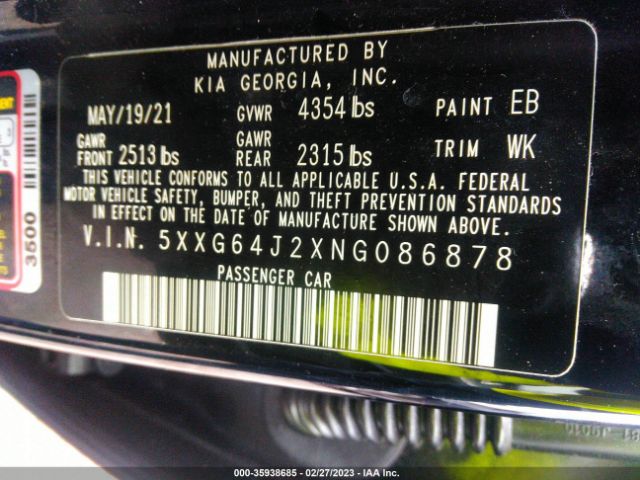 5XXG64J2XNG086878 KIA K5 Gt-line