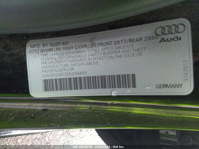 WAUW2AFC2DN036855 Audi S7 Prestige