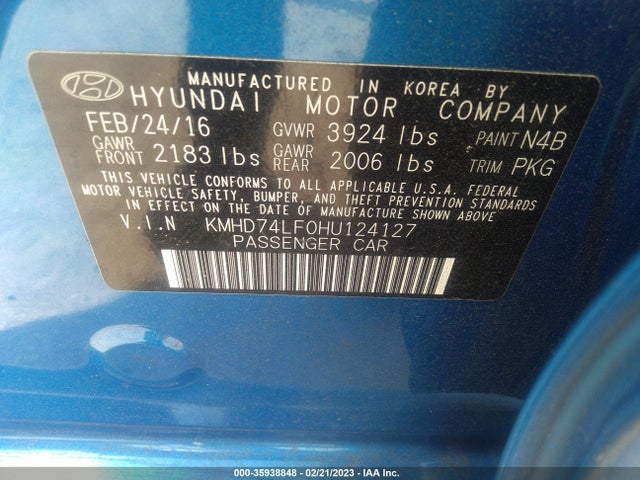 Hyundai ELANTRA SE 2017 KMHD74LF0HU124127 Image 10