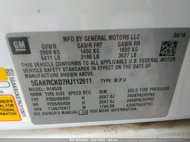 5GAKRCKD7HJ112611 Buick Enclave Premium