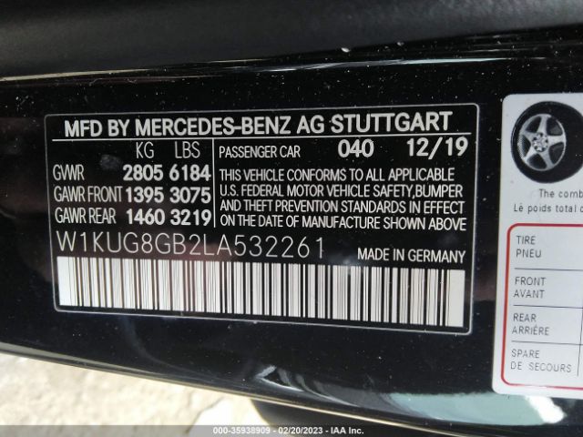W1KUG8GB2LA532261 Mercedes-Benz S-class S 560