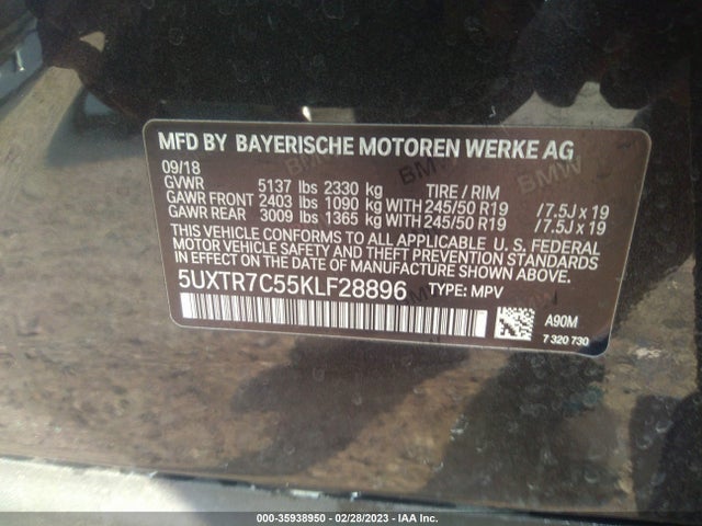 BMW X3 Sdrive30i 2019 аукцион фото