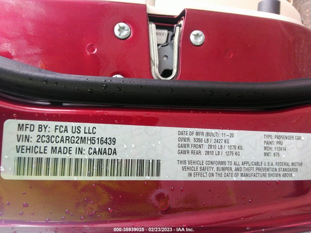 2C3CCARG2MH516439 Chrysler 300 Touring L