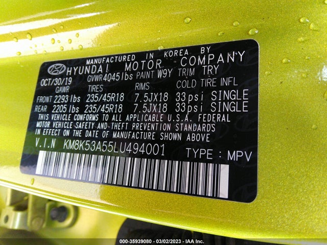 Hyundai Kona Ultimate 2020 KM8K53A55LU494001 Image 9