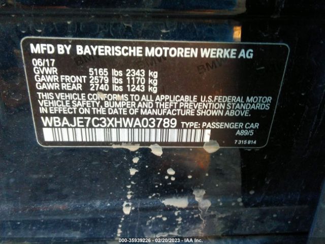 WBAJE7C3XHWA03789 BMW 5 Series 540i Xdrive