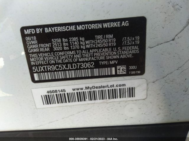 5UXTR9C5XJLD73062 BMW X3 Xdrive30i