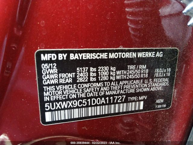 5UXWX9C51D0A11727 BMW X3 Xdrive28i