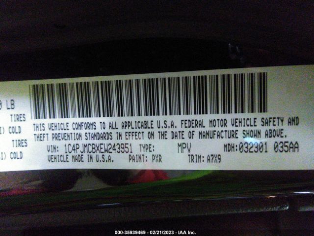 1C4PJMCBXEW243951 Jeep Cherokee Latitude