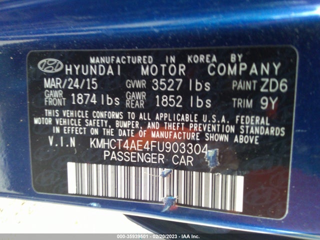 Hyundai ACCENT GLS 2015 KMHCT4AE4FU903304 Image 10