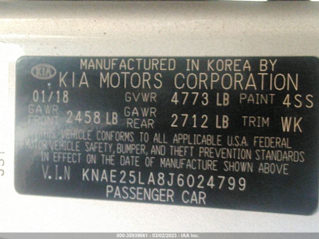 KNAE25LA8J6024799 KIA Stinger Premium