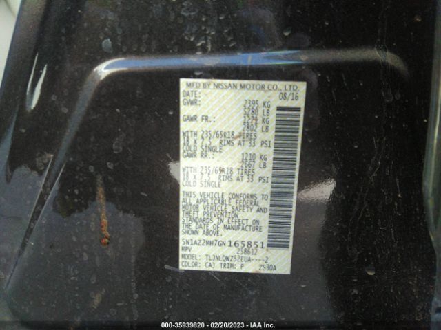 5N1AZ2MH7GN165851 Nissan MURANO SV